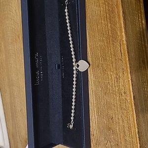 NIB Lucia Mara Sterling silver ball bracelet heart charm made in Italy
